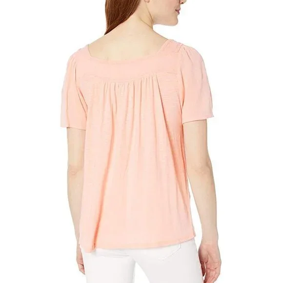 Lucky Brand Embroidered Square Neck Top. S, XS - Picture 2 of 3